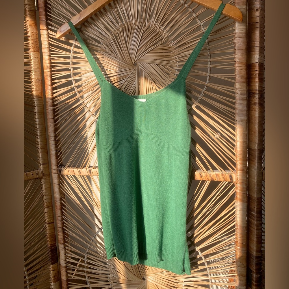 Dries Van Noten Kelly Green Knit Tank Top Size Medium